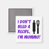 Aimant Pas besoin d'une recette Mummu grand-mère finlanda (Recto/Verso)