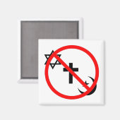 Aimant Pas d'accueil religieux ici (Recto/Verso)