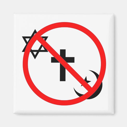 Aimant Pas d'accueil religieux ici (Devant)