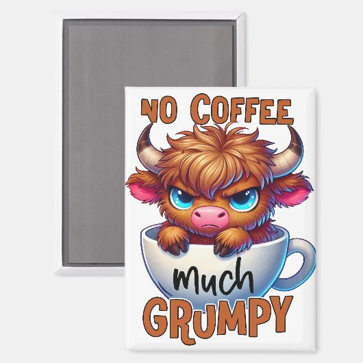 Aimant Pas de café beaucoup grincheux (Recto/Verso)
