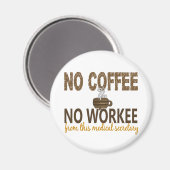 Aimant Pas de café Pas de secrétaire Médicale (Recto/Verso)