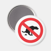 Aimant Pas de chien signe de caca drôle sarcastique (Recto/Verso)
