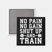 Aimant Pas De Douleur Pas De Gain, Ferme-Tête Et Train -  (Recto/Verso)