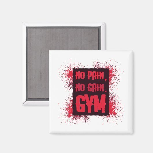 Aimant Pas De Douleur Pas De Gain Gym (Recto/Verso)