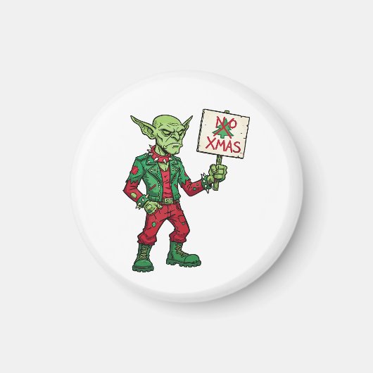 Aimant Pas de Noël – Style d'alien rebelle (Devant)
