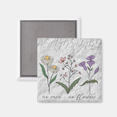 Aimant Pas de pluie pas de fleurs encourageant les citati (Recto/Verso)