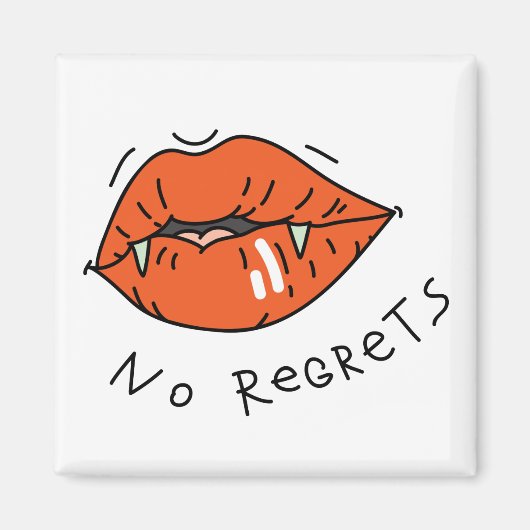 Aimant Pas de Regrets Red Lips Valentine (Devant)