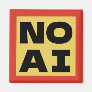 Aimant Pas de texte gras moderne de typographie AI Jaune 