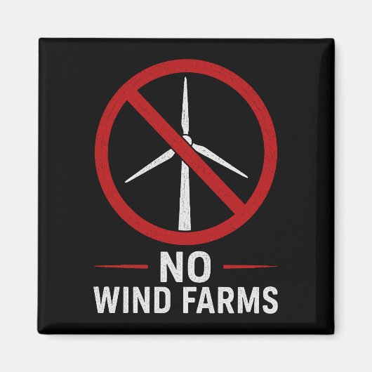 Aimant Pas d'éoliennes - Pas de parcs éoliens (Devant)