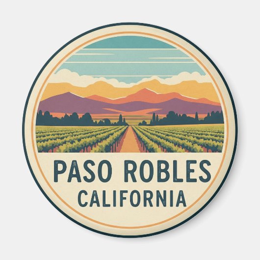 Aimant Paso Robles California Central Coast (Devant)