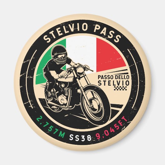 Aimant Pass Stelvio | Passo Dello Stelvio | Motorcycle (Devant)