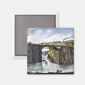 Aimant Passaic Falls dans le New Jersey, peinture d'art (Recto/Verso)