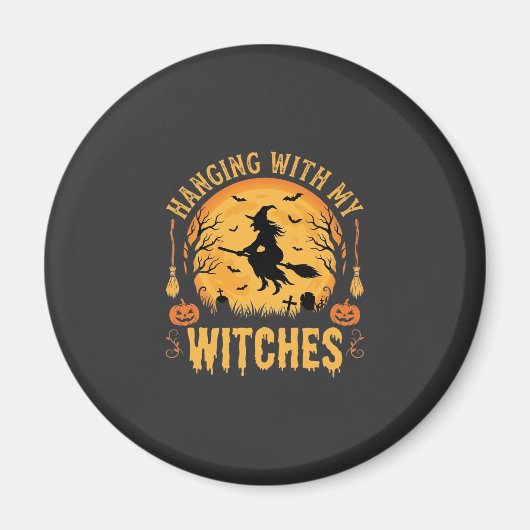 Aimant Passer l'Halloween avec mes sorcières (2) (Devant)