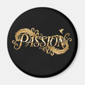 Aimant Passion Dorée – Typographie de Luxe Inspirante D (Devant)