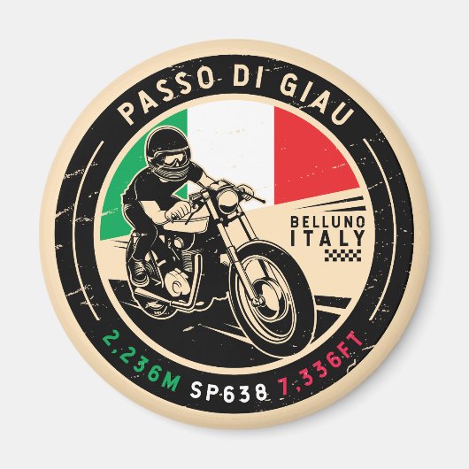 Aimant Passo di Giau Italie | Pass Giau | Motorcycle (Devant)
