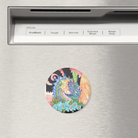 Aimant Pastel Blue Rose Dragon (In Situ (Lave-vaisselle))