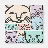 Aimant Pastel Cat Faces (Devant)