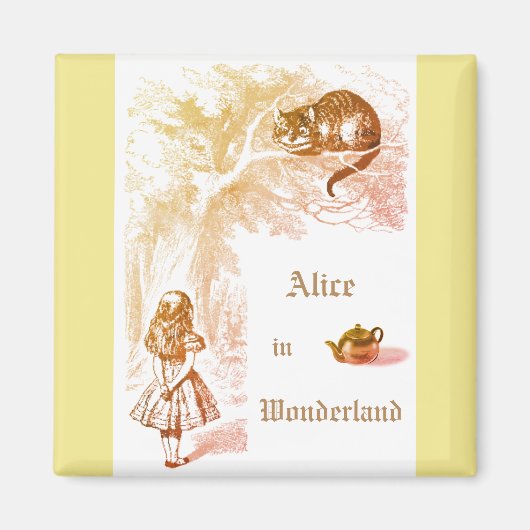 Aimant Pastel Cheshire Jaune Chat Alice au Pays des merve (Devant)