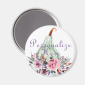 Aimant pastel citrouille élégant automne floral automne t (Recto/Verso)