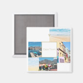 Aimant Pastel Collage Table Mountain Le Cap (Recto/Verso)