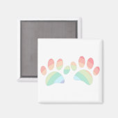 Aimant Pastel Color Rainbow Chien Empreintes de pattes (Recto/Verso)
