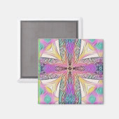 Aimant Pastel Croix de Pâques Motif de verre peint (Recto/Verso)