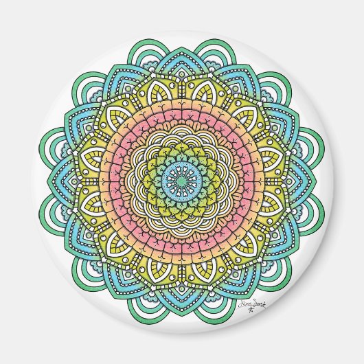 Aimant Pastel Defleur Mandala (Devant)