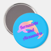 Aimant Pastel Dolphin Personnalisé Stateroom Marqueur de  (Recto/Verso)