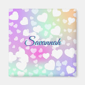 Aimant Pastel Falling Hearts Personnalisé (Devant)