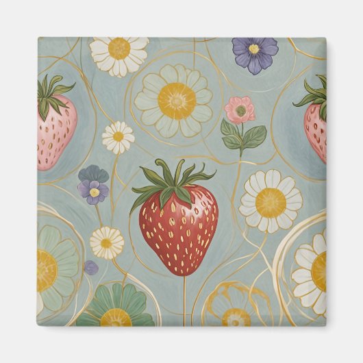 Aimant Pastel Floral & Berry Délice (Devant)