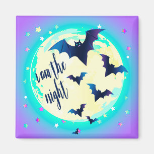 Aimant Pastel Goth Bat Art - Citation "I am the Night"
