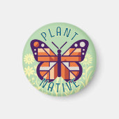 Aimant Pastel Green Monarch Butterfly Plante Native Cubis (Devant)