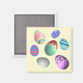 Aimant Pastel Jaune Oeuf de Pâques Fête de Pâques Chasse (Recto/Verso)