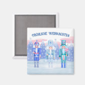Aimant Pastel Nutcrackers Joyeux Noël en allemand (Recto/Verso)