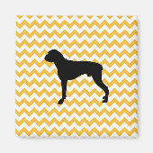 Aimant Pastel Orange Chevron Avec Boxer Silhouette (Devant)