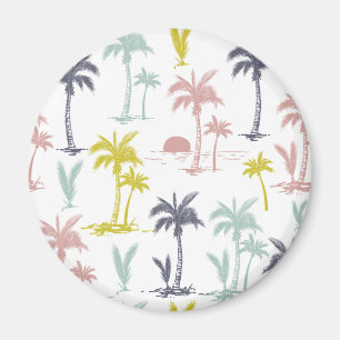 Aimant Pastel Palm Tree by the Beach Motif