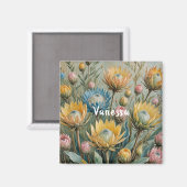 Aimant Pastel Protea Dream : Elégant Floral (Recto/Verso)