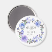 Aimant Pastel Purple Aquarelle Florale | MARIAGE (Recto/Verso)