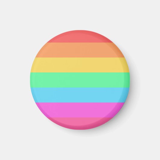 Aimant Pastel Rainbow Color Strips Design (Devant)