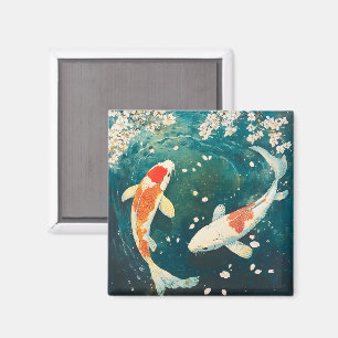 Aimant Pastel Spring Koi Blossom