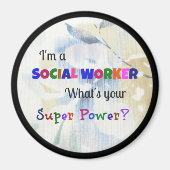 Aimant Pastel Superhero Social Worker (Devant)