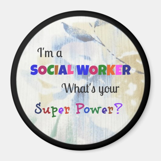 Aimant Pastel Superhero Social Worker (Devant)