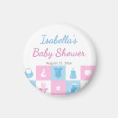 Aimant Pastel Tiny Icons Fêtes de Naissance de Bébé & Rév (Devant)