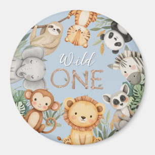 Aimant Pastel Tropical Wild One Jungle Safari Animaux