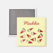 Aimant Pastèque aquarelle fruit mignon (Recto/Verso)