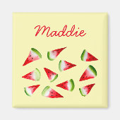 Aimant Pastèque aquarelle fruit mignon (Devant)