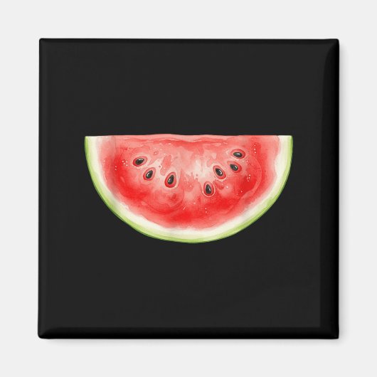 Aimant Pastèque Été Aquarelle Fruit Tranches Juteux (Devant)