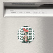 Aimant pastèque, fleurs et palestine Texte Répéter (In Situ (Lave-vaisselle))