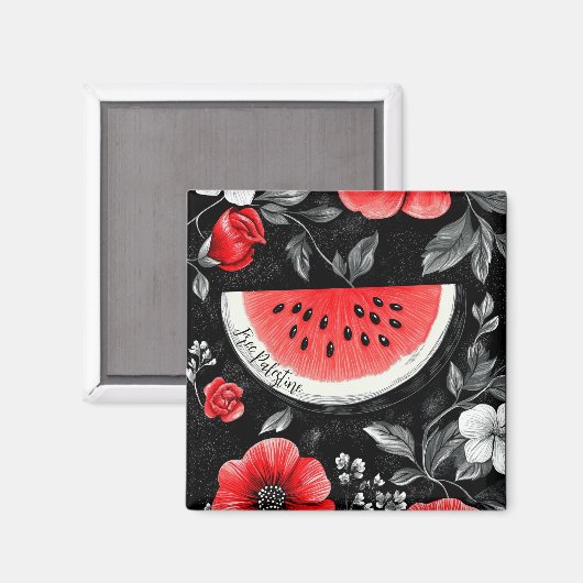 Aimant Pastèque Palestine libre (Recto/Verso)