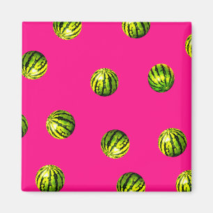 Aimant pastèque rose motif